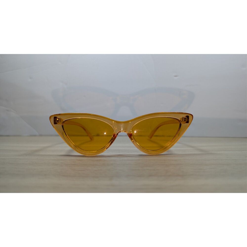 Orange Cat Eye Sunglasses Retro Narrow Frame Tinted Lenses Fashion Y2K